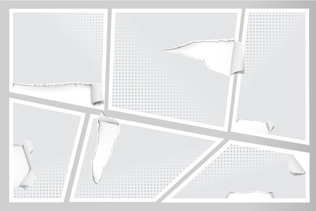 Modelli realistici di collage di carta strappata