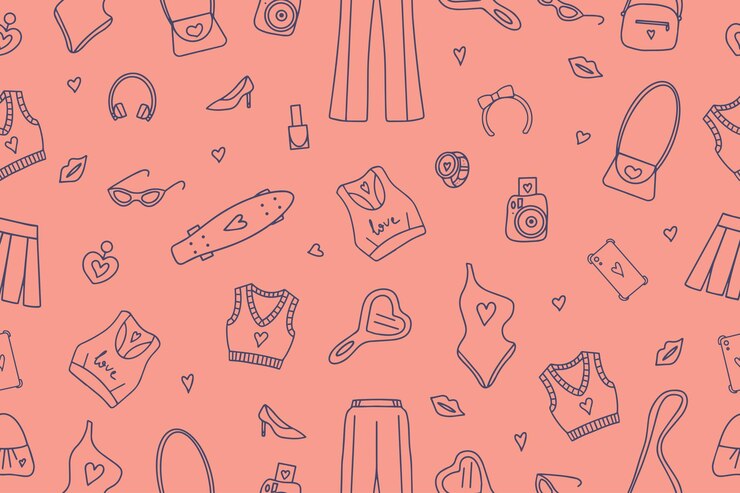 Vettore modelli rosa alla moda senza soluzione di continuità in stile barbicore illustrazione vettoriale