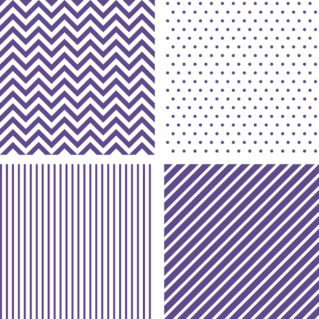Modelli senza cuciture viola molto peri Sfondi a strisce vettoriali Chevron a strisce