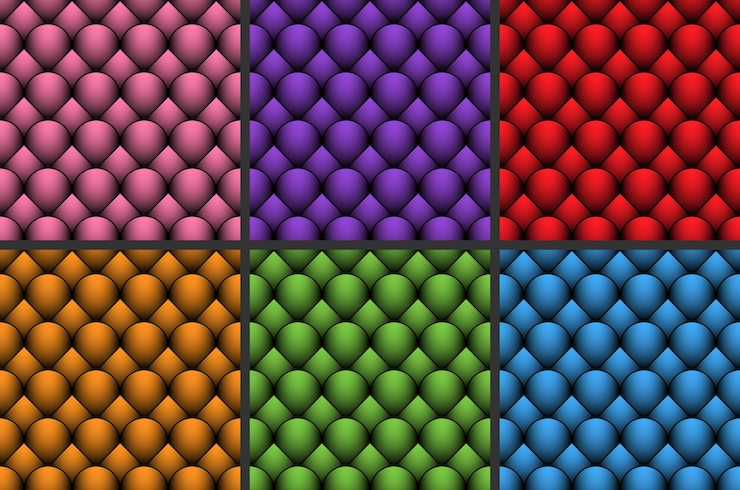 Vettore modello 3d senza soluzione di continuità una composizione tridimensionale di elementi astratti colorati una serie di modelli per idee creative e design