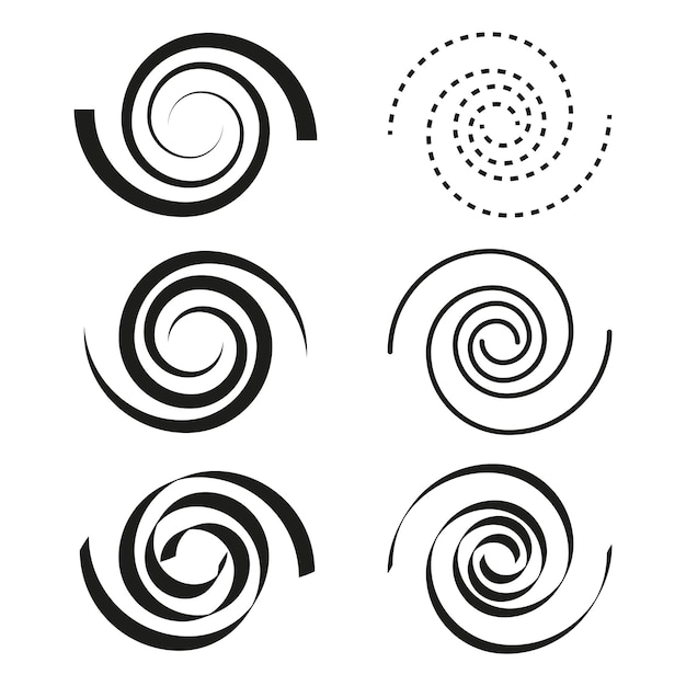 Modello a spirale Disegno a vortice rotativo Forma astratta del vortice Illustrazione vettoriale