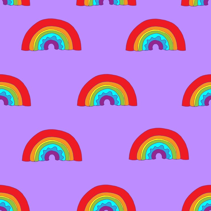 Vettore modello arcobaleno modello senza cuciture vettoriale con arcobaleni colori dello spettro