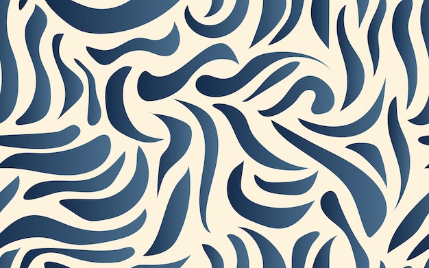 Modello astratto blu disegnato a mano senza soluzione di continuità moderno minimalista vettore linea curva sfondo sfondo