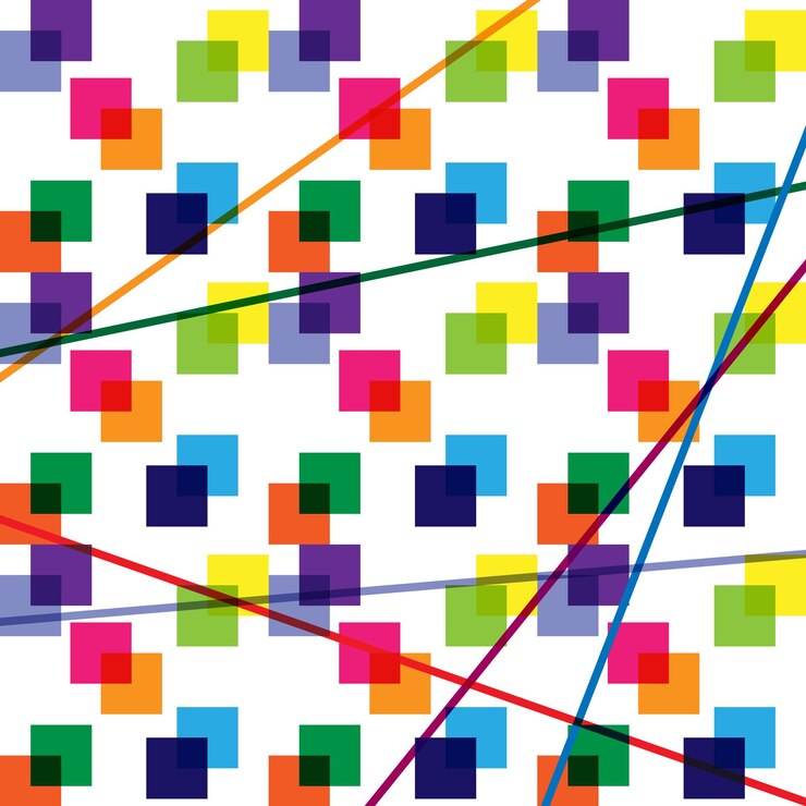 Vettore modello astratto colorato di quadrati multicolori