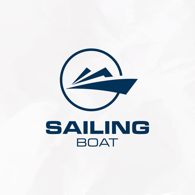 Modello astratto del logo della barca a vela della nave per il tuo business