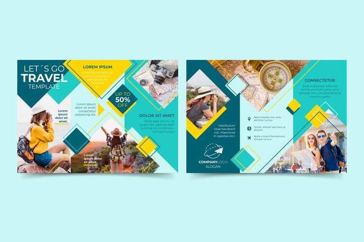 Vettore modello astratto di brochure a tre ante