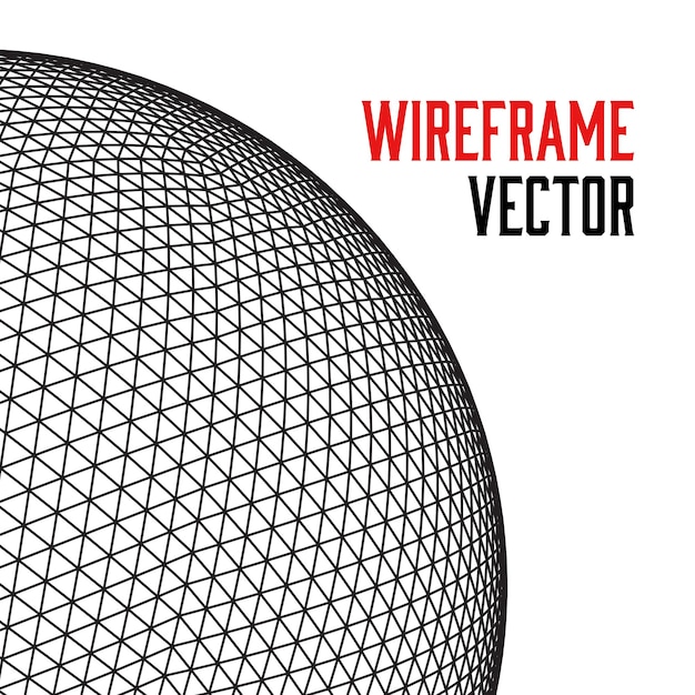 Modello astratto di progettazione del collegamento del fondo di tecnologia di vettore della sfera del wireframe