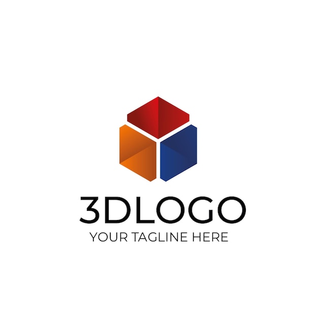Modello astratto di progettazione del logo 3D Illustrazione vettoriale Può essere utilizzato per il web design della finanza aziendale