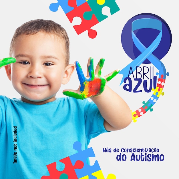 Modello Azul Autismo Aprile Post sui social media
