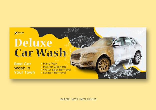 Modello banner copertina facebook autolavaggio modello banner web servizio lavaggio auto