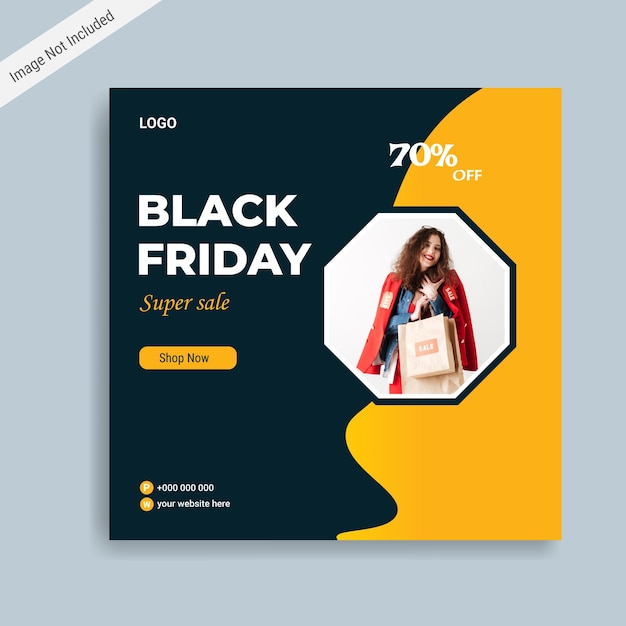Modello banner per social media super saldi del Black Friday