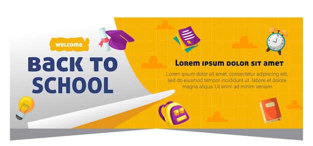 Modello banner ritorno a scuola Disegno vettoriale