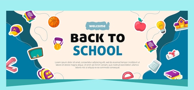 Modello banner ritorno a scuola Disegno vettoriale