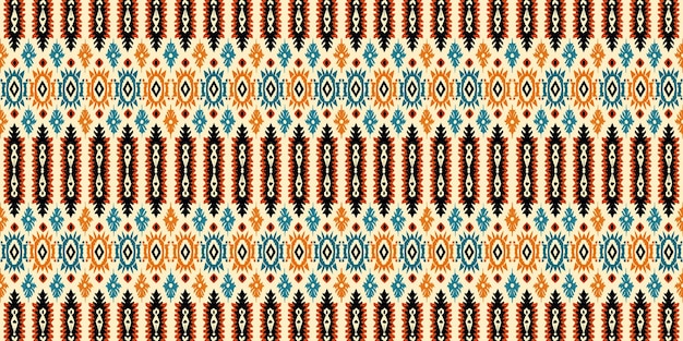 Modello batik senza soluzione di continuità Modello batik tribale senza soluzione di continuità e ikat etnico Modello colorato senza soluzione di continuità