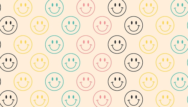 modello colorato senza cuciture con emoticon sorriso