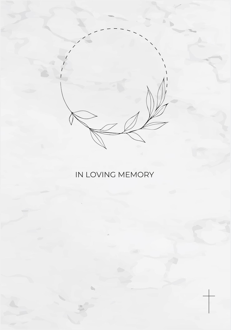 Vettore modello commemorativo disegno elegante e minimalista con un nastro nero in loving memory