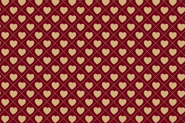 Modello con elementi geometrici a forma di cuore nei toni del rosso con strisce dorate Sfondo astratto