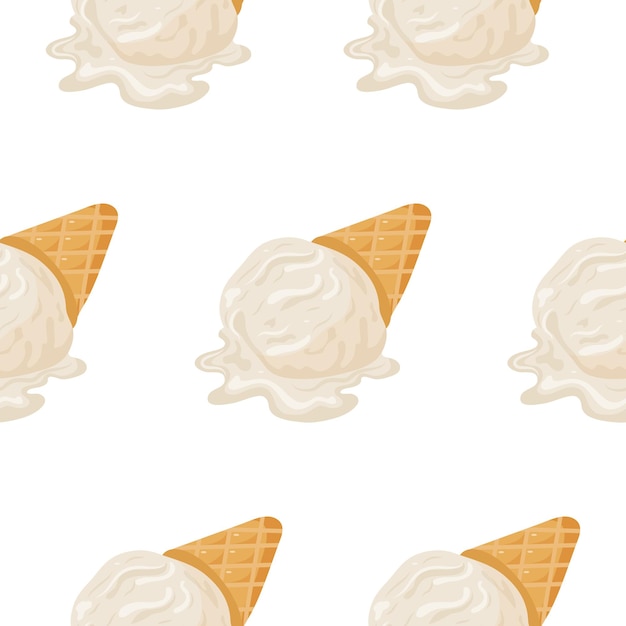modello con un'icona di una tazza di waffle con una pala di gelato bianco di vaniglia che si scioglie