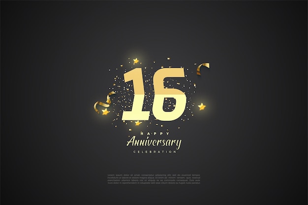 Modello del 16° anniversario con figure piatte storte.