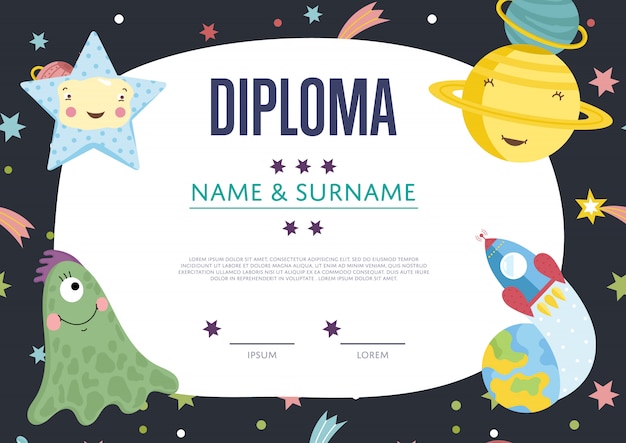 Modello del fumetto del diploma