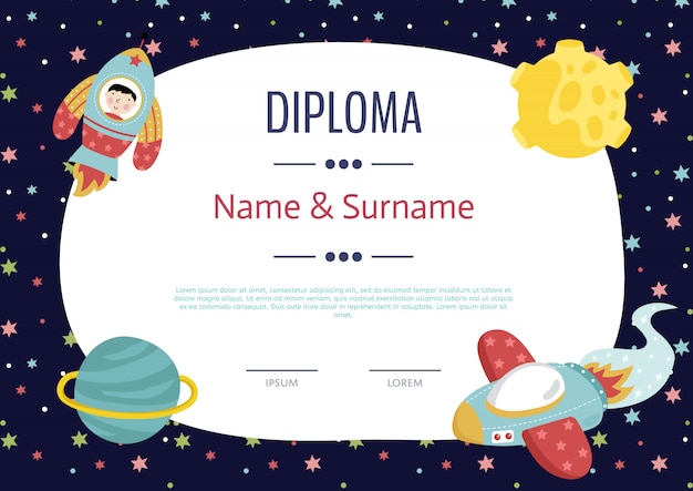 Modello del fumetto del diploma