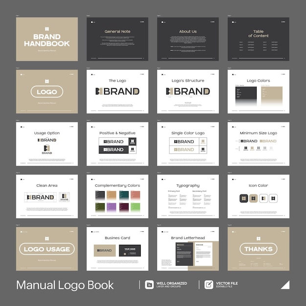 Modello del libro Landscape Brand Guidelines