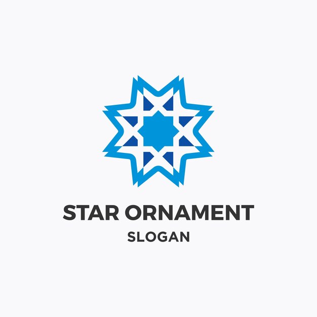 Modello del logo dell'ornamento stellare