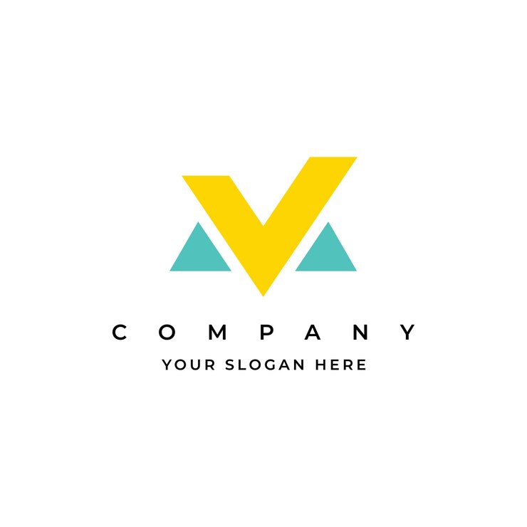 Modello del logo vettoriale m o mv