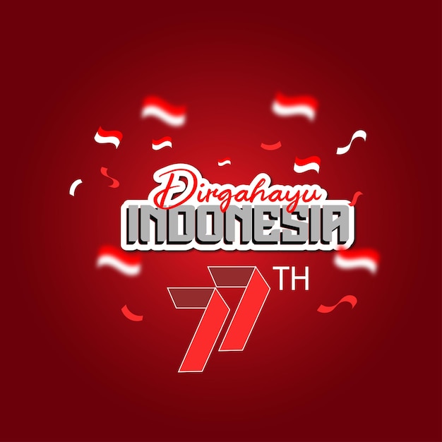 Modello del manifesto di Independence Day Indonesia 77 HUT RI