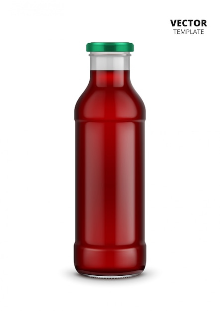 Modello del vetro da bottiglia del succo isolato