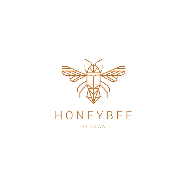 Modello dell'icona del design del logo dell'ape del miele