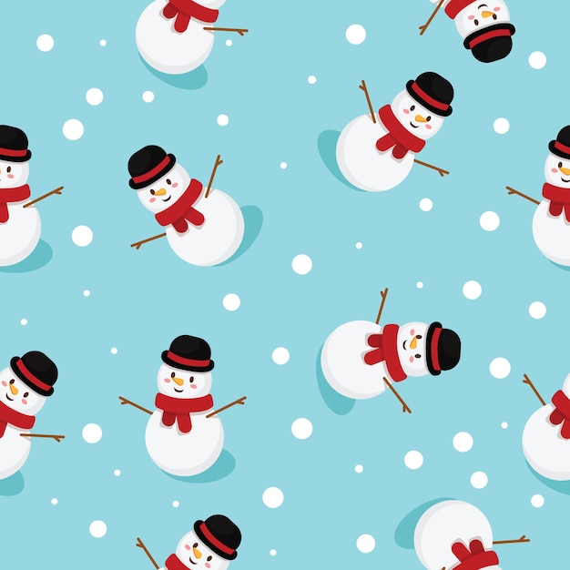 Modello dell&#39;illustrazione di vettore del pupazzo di neve senza cuciture