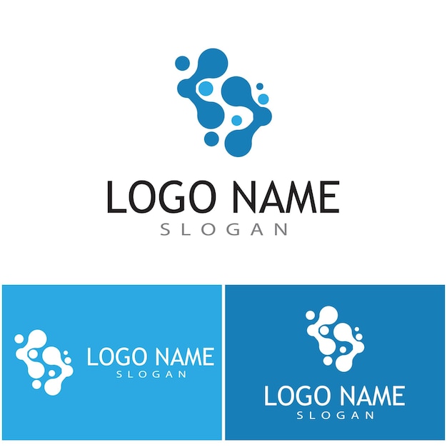 Modello dell'illustrazione vettoriale del logo del simbolo della molecola