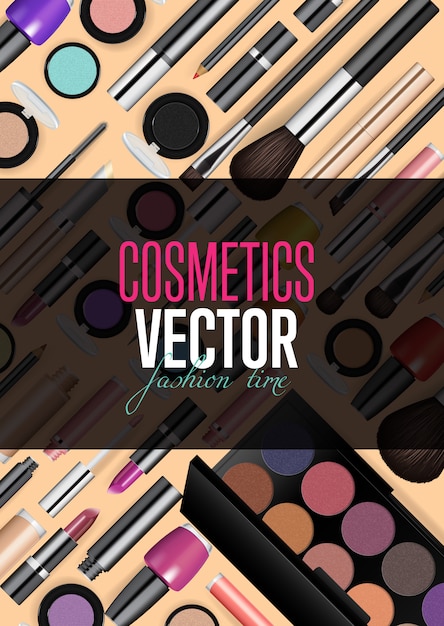 Modello della bandiera di accessori cosmetici moderni