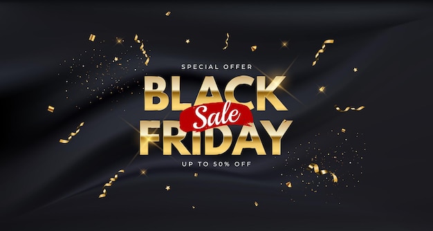 Modello della bandiera di vendita del Black Friday. illustrazione vettoriale