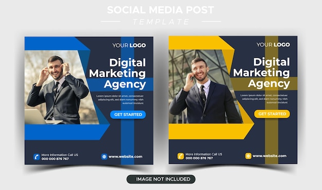 Modello della posta del instagram dell'agenzia di marketing di affari digitali