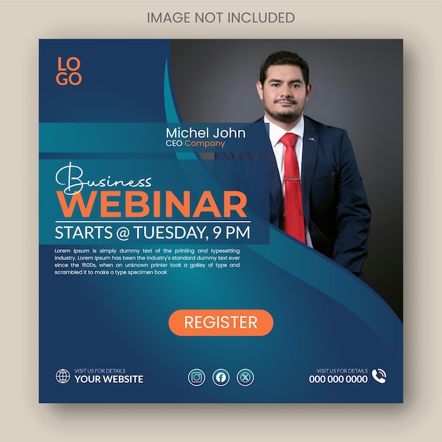 Modello di aggiornamento del banner del webinar per i social media