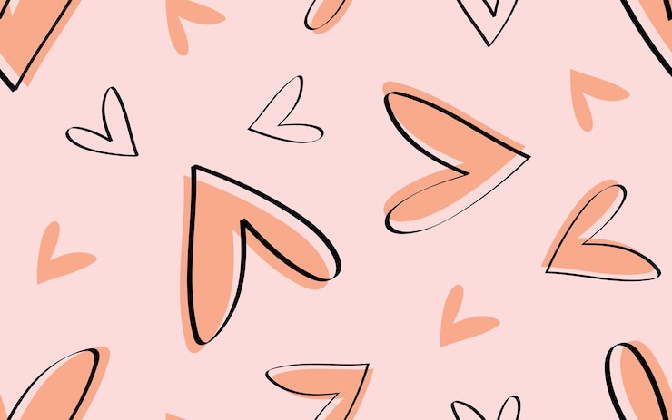 Vettore modello di amore cuori il modello senza cuciture modello carino con cuori modello senza cuciture scarabocchi