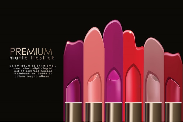 modello di annuncio realistico rossetto