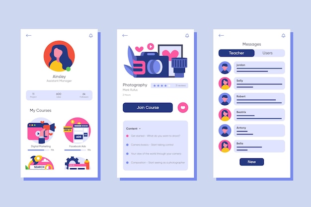Modello di app del corso
