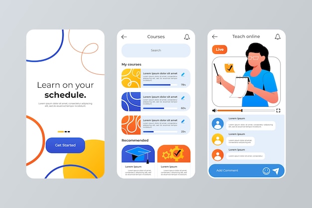 Modello di app di apprendimento online Gradient