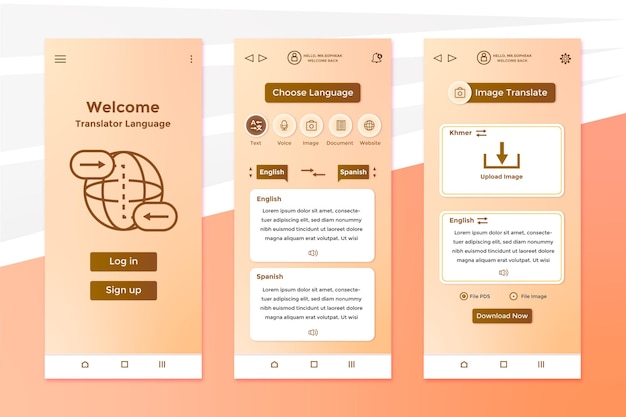 Modello di app per la lingua del traduttore