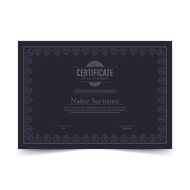 Modello di assegnazione del certificato dark classic