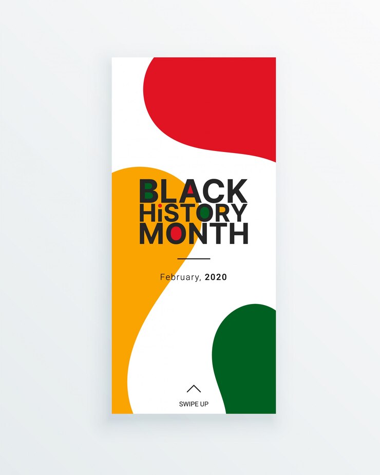 Vettore modello di bandiera verticale macchiato mese nero storia. mese della storia afro-americana - febbraio - celebrazione.