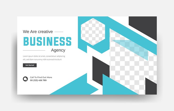 Vettore modello di banner aziendale youtube video thumbnail design banner pubblicitario