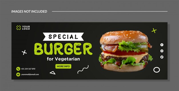 Modello di banner Burger speciale o copertina di Facebook