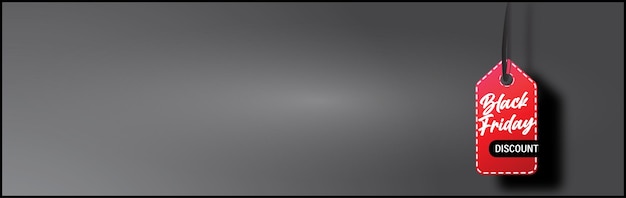 Modello di banner del Black Friday con tag prezzo su sfondo gradiente Illustrazione vettoriale