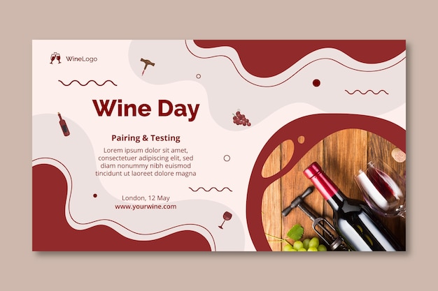 Modello di banner del giorno del vino
