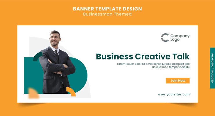 Modello di banner Design uomo d'affari a tema