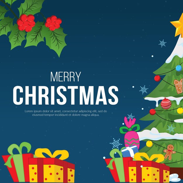 Modello di banner di buon Natale festivo